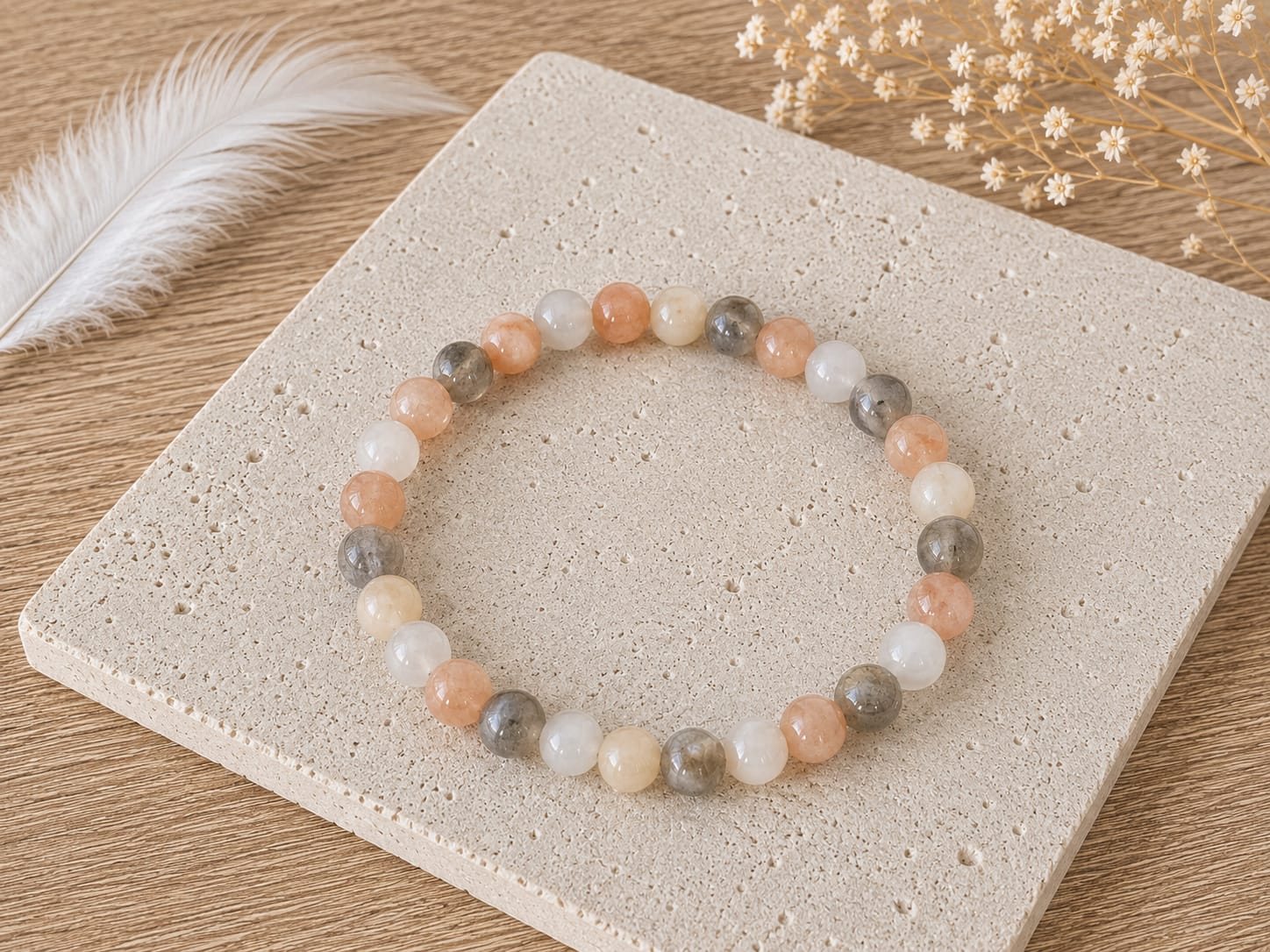 Bracelet Pierre de lune multicolore 🌙